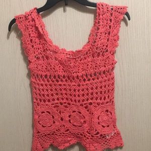 Pink Crochet Tank